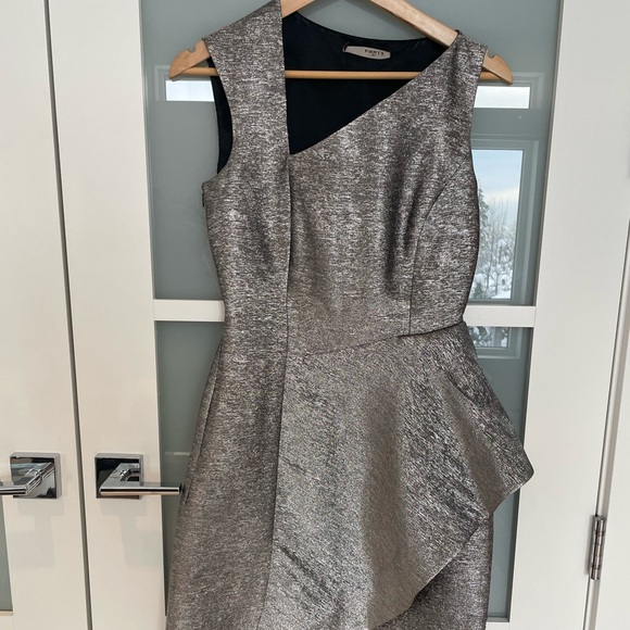 Ports Dress, Size 2, Silver Taffeta - Picture 9 of 10